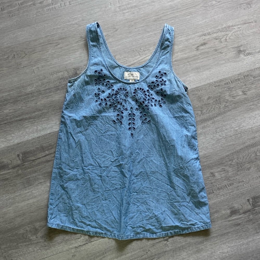 Lucky Brand Chambray sleeveless top size S